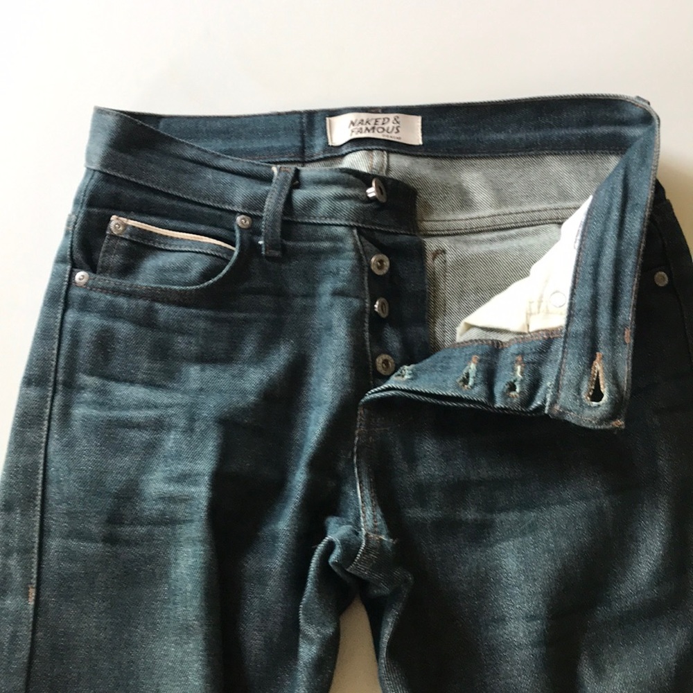 Naked and Famous 12 oz. selvedge raw denim, w 29